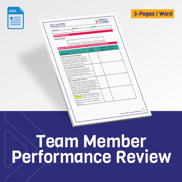 Team Member Performance Review Consult To Grow